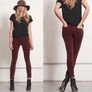 Rag & Bone Burgundy Skinny Corduroy Pants Soft Stretch Fall Classic Size 26